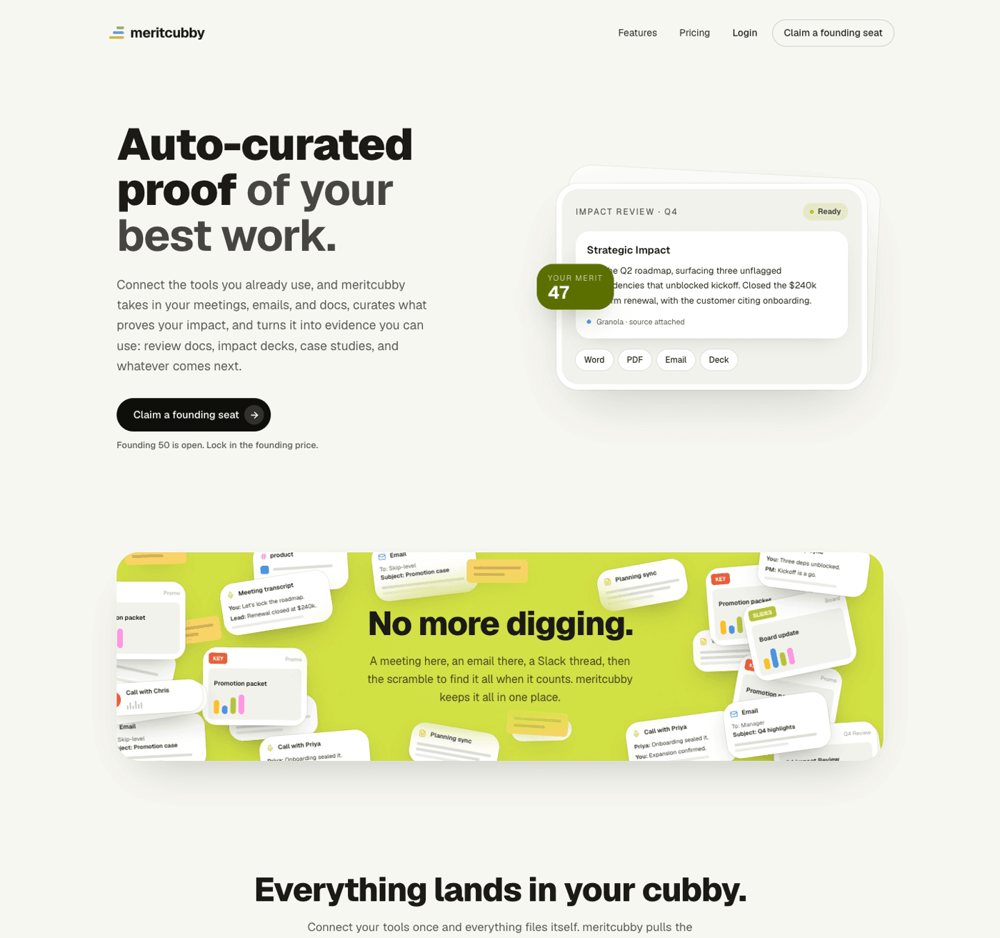 MeritCubby SaaS landing page and product design
