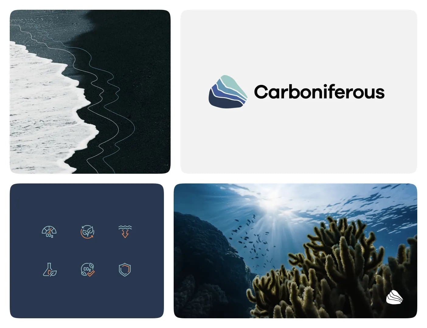 Carboniferous brand: mark, imagery, icon set