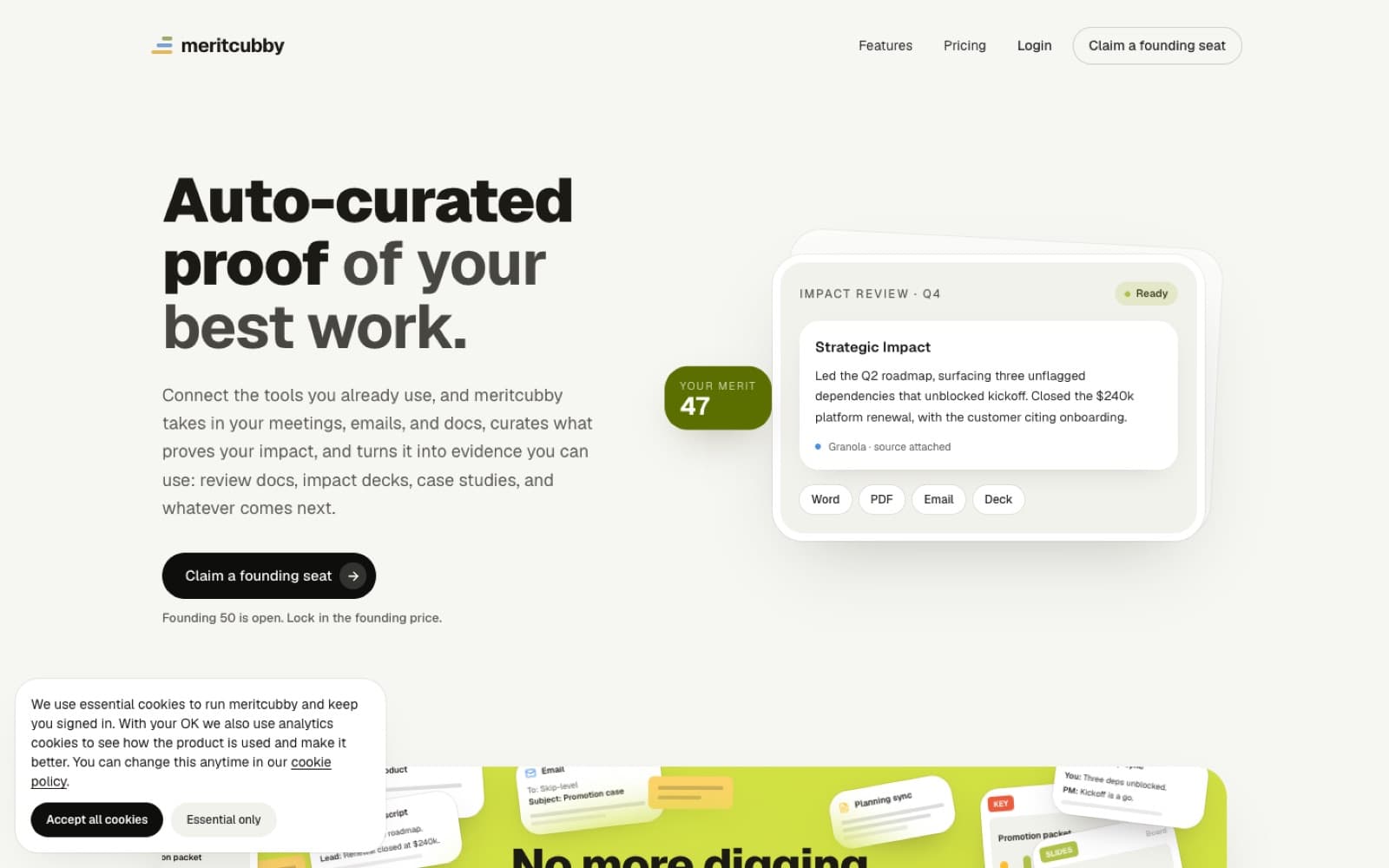 MeritCubby SaaS website and product